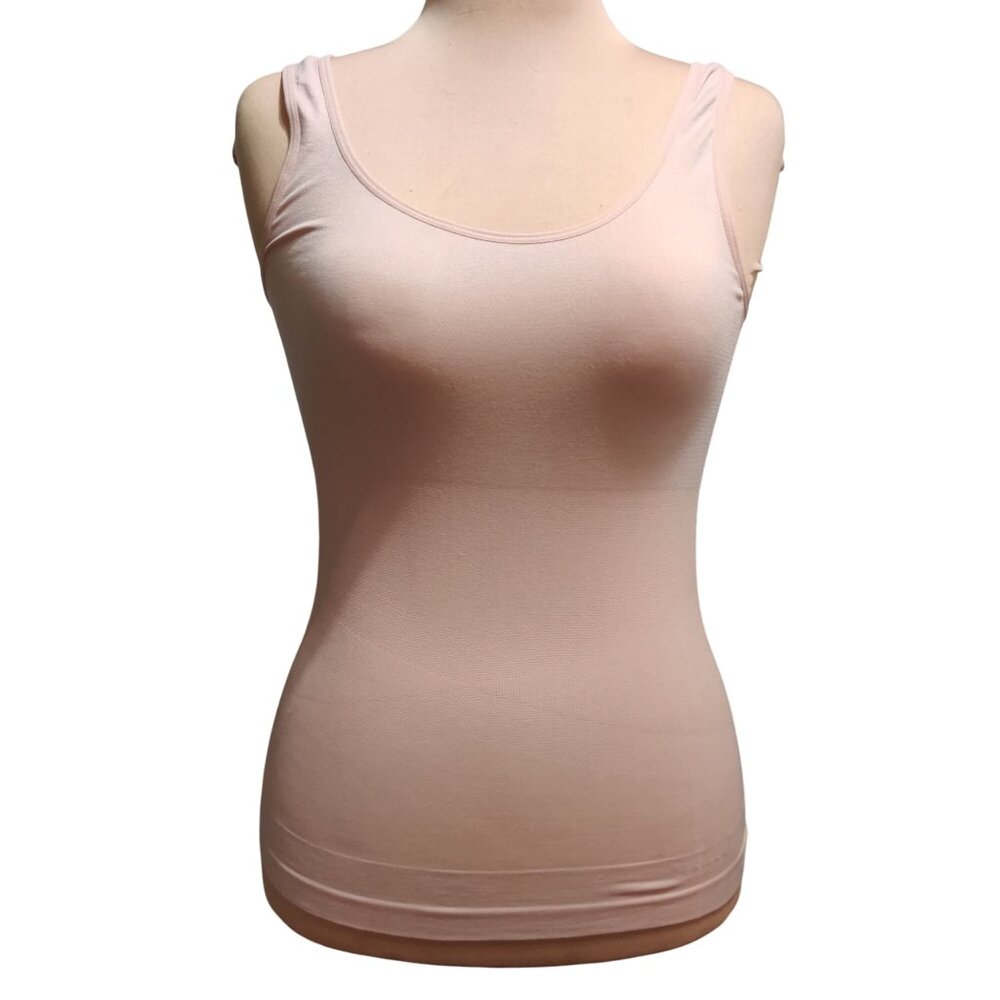 Tahari L Womens Tank Top Nude Beige Seamless Shaping Layering Basic Lightweight